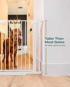 CUMBOR | SAFETY GATE | 29.7"-51.5"W x 36"H | WHITE - aborderproducts