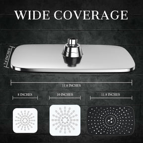 Veken | Shower Head Combo | 11.8 Inch | 1.8gpm | Chrome