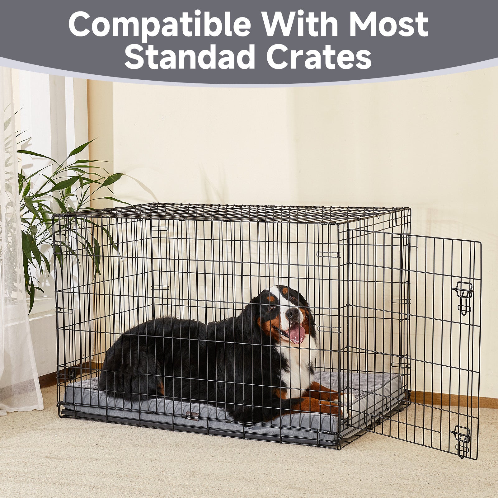 OhGeni | Flat Dog Bed | 47" | Gray - aborderproducts