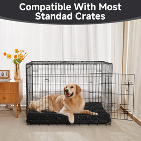 OhGeni | Flat Dog Bed | 41" | Black - aborderproducts