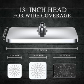 Veken | Rain Shower Head Combo | with Extension Arm| Silver Chrome