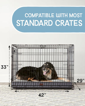 Dog Bed with Egg Crate Foam| X-Large (41 x 28 x 4 Inch)|Gray|OhGeni - aborderproducts