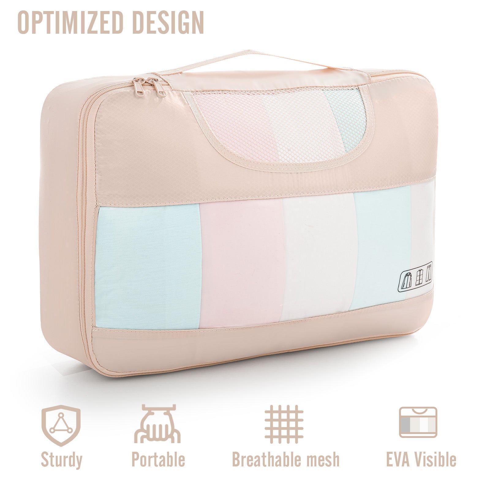 Veken | Packing Cubes | 8 Set | Cream - aborderproducts