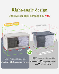 OlarHike | 97QT | Stackable Storage Bins | 5 Pack | Warm Gray - aborderproducts