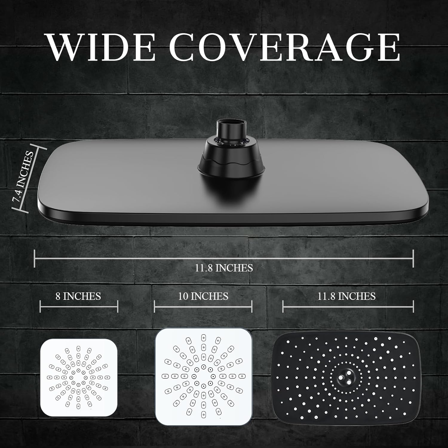 Veken | Shower Head Combo | 11.8 Inch | 1.8gpm | Matte Black