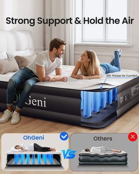 OhGeni | Air Mattress | 18" | Twin | Black - aborderproducts