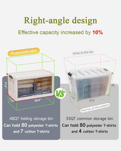 OlarHike | Storage Bins | 48QT | 4 Pack | Warm Gray - aborderproducts