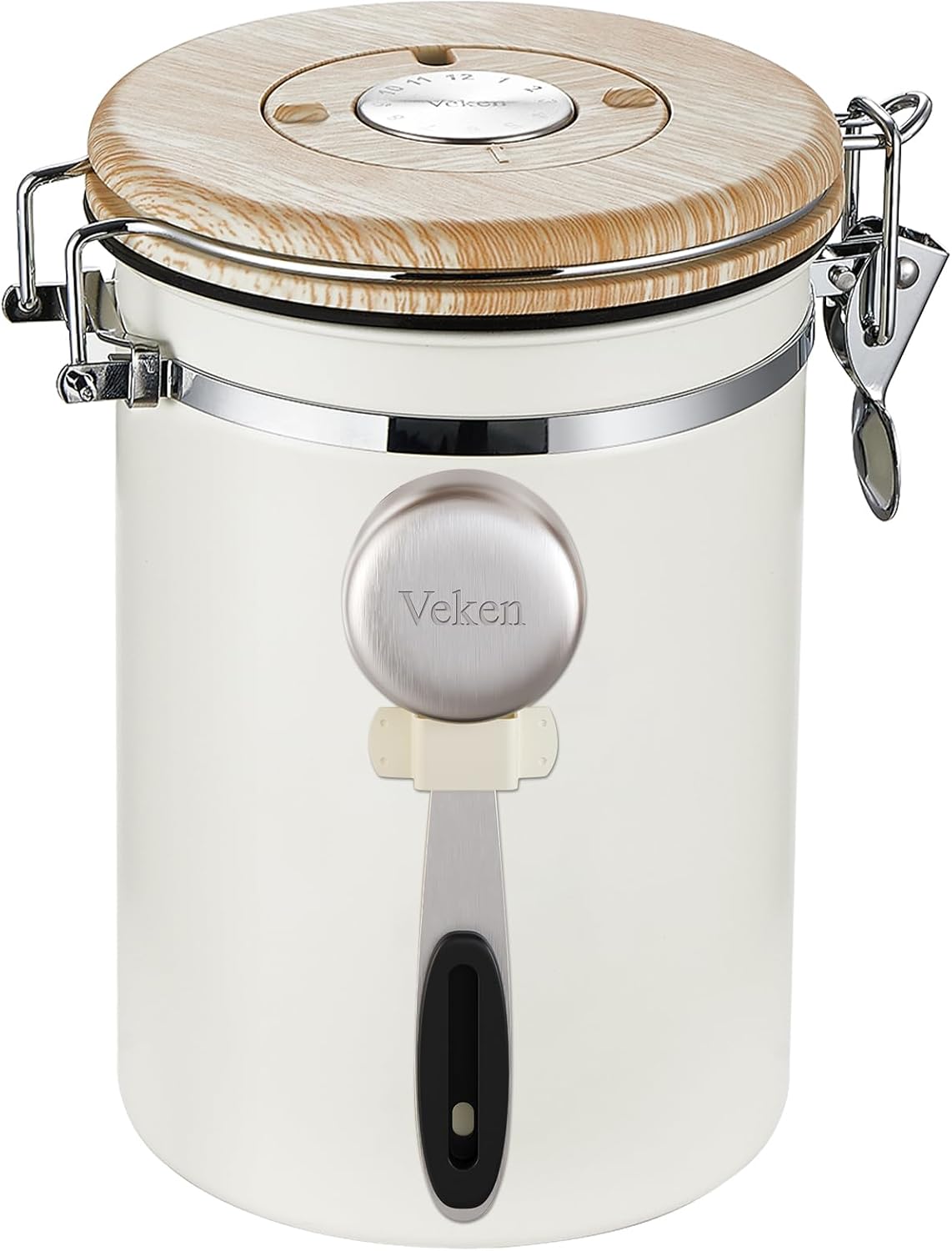 Veken | Coffee Canister | 39OZ | Stainless Steel | Cream - aborderproducts