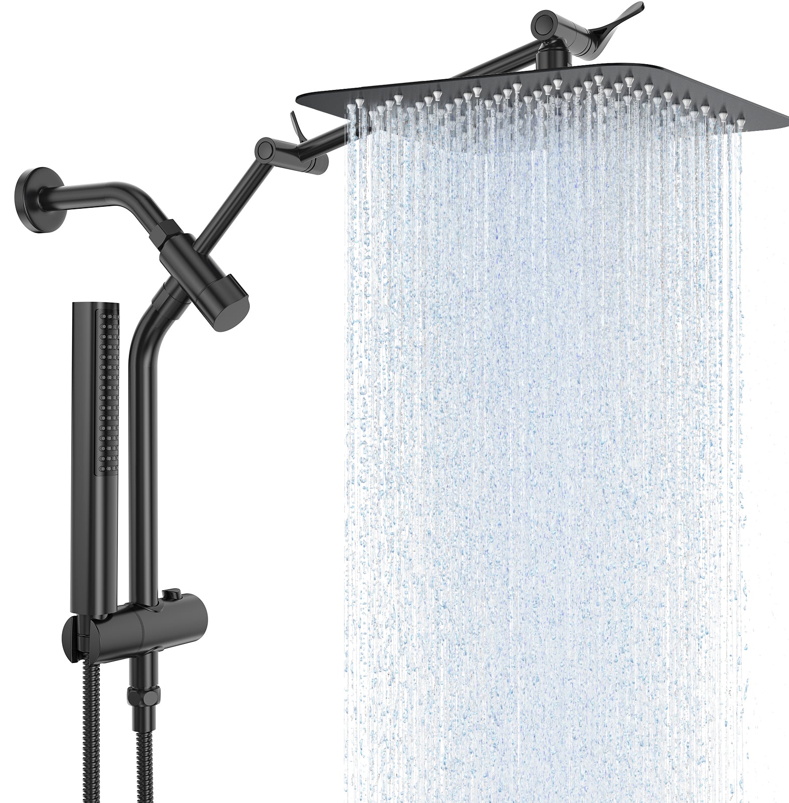 Veken | Shower Heads Combo | All Metal | 2.5GPM | Matte Black - aborderproducts