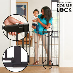 CUMBOR | SAFETY GATE | 29.7-46"W x 36"H | Black - aborderproducts