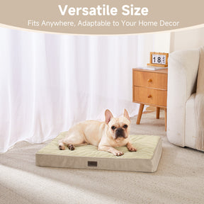 OhGeni | Orthopedic Waterproof & Machine Washable Dog Bed | 30 Inches | Khaki