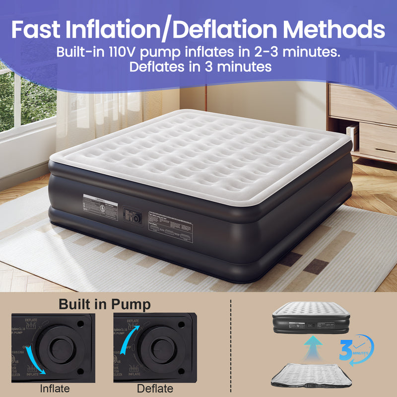 OhGeni | Air Mattress | Twin | 18 Raised  | Black-zoom-