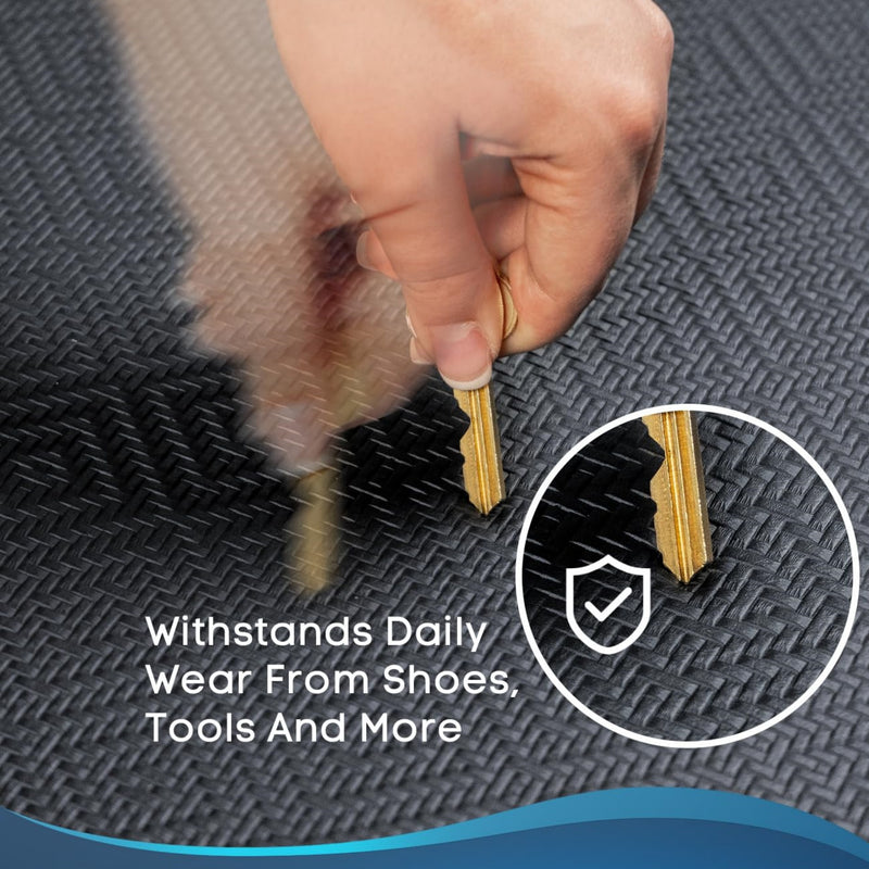 Ophanie 24x70 Kitchen Mat 3/4 Inch Thick Anti Fatigue Cushioned Floor Rug Waterproof Non Slip Standing Mat Black-zoom-