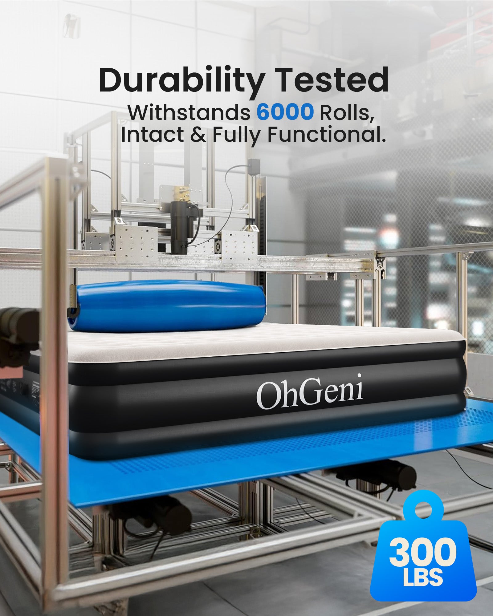 OhGeni | Air Mattress | 18" | Twin | Black - aborderproducts