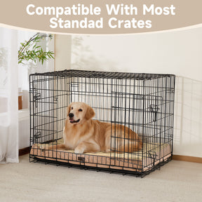 OhGeni | Orthopedic Waterproof & Machine Washable Dog Bed | 41 Inches | Khaki
