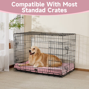 OhGeni | Orthopedic Waterproof & Machine Washable Dog Bed | 41 Inches | Pink