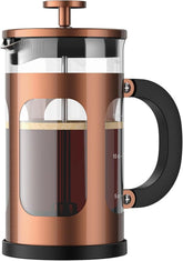 Veken French Press Coffee Maker 21oz 0.6 L, Heat Resistant Thickened Borosilicate Glass,Stainless Steel Brewer,Single Serve Small Pot, Cold Brew Cafetera Teapot for Kitchen Travel Camping, Copper - aborderproducts