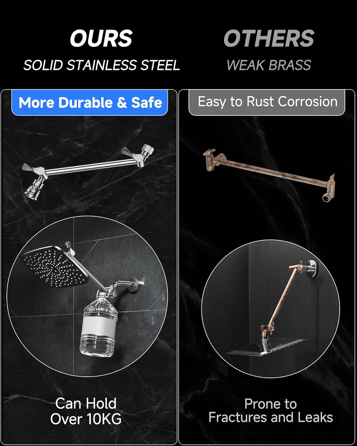 Veken | Rain Shower Head | Matte Black | 2.5gpm - aborderproducts