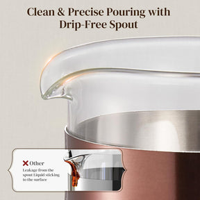 Veken French Press Coffee Maker 21oz 0.6 L, Heat Resistant Thickened Borosilicate Glass,Stainless Steel Brewer,Single Serve Small Pot, Cold Brew Cafetera Teapot for Kitchen Travel Camping, Copper - aborderproducts