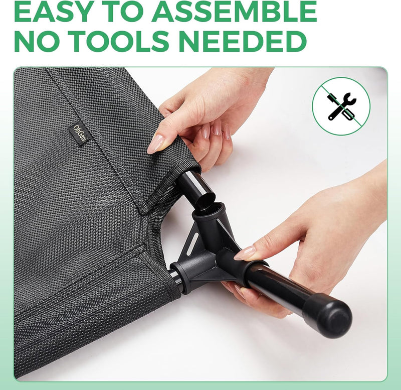 OhGeni | Elevated Dog Bed | 50 inches | XL | Black-zoom-