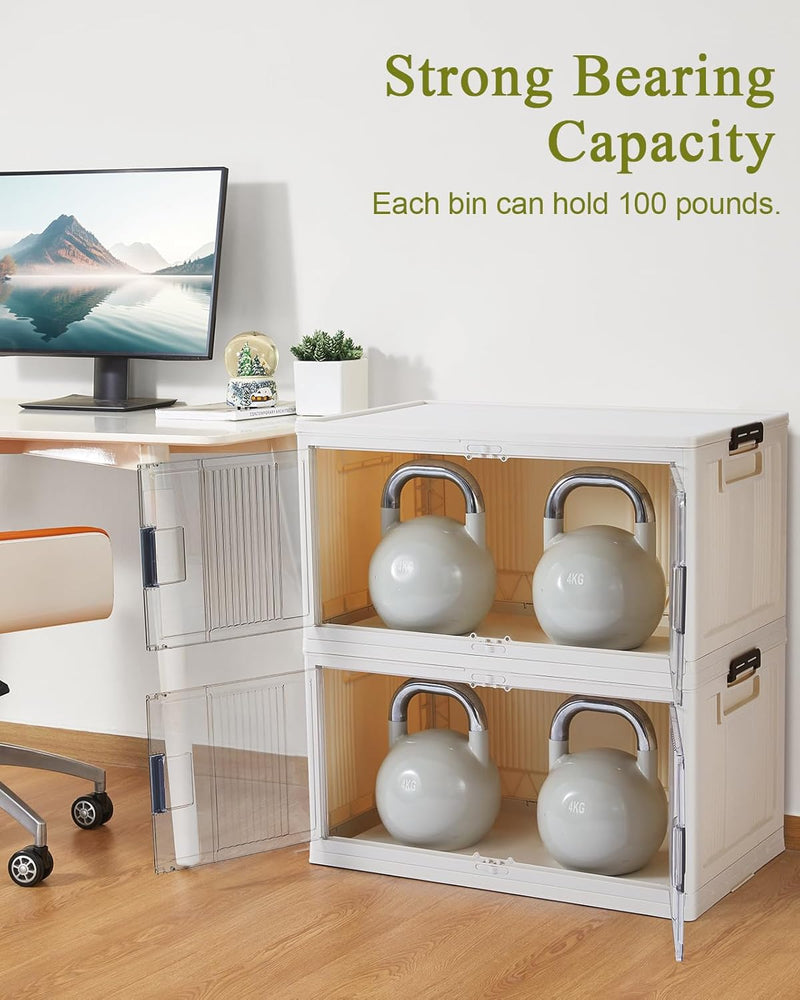 OlarHike | 97QT | Stackable Storage Bins | 5 Pack | Warm Gray-zoom-