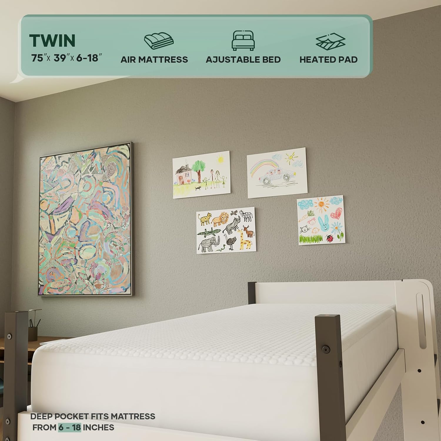 OhGeni | Waterproof Mattress Protector | Twin Size | White - aborderproducts