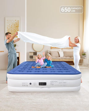 King Air Mattress| 18" | Blue&White| OhGeni - aborderproducts