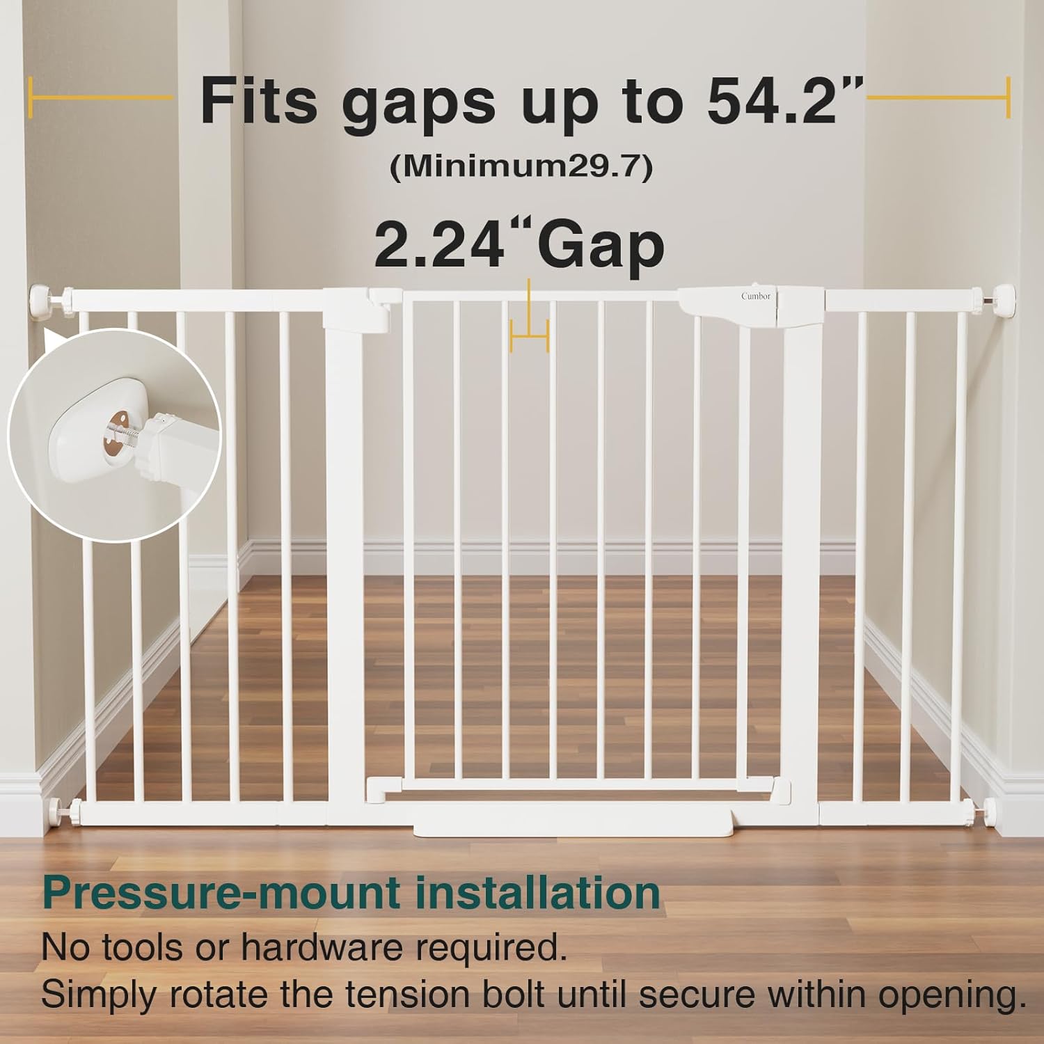 CUMBOR | SAFETY GATE | 29.7-54.2"W x  30.5 "H | WHITE