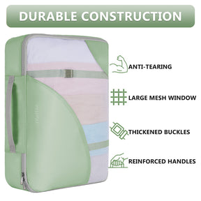 8 Set Packing Cubes for Travel, Anti-Tearing Suitcase Organizer for Luggage with Shoe & Hanging Toiletry Bag,Gifts for Women Mom,OlarHike Vacation Essentials & Accessories for Cruise Ship,Matcha Green - aborderproducts