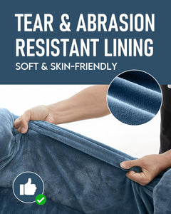 OhGeni | Orthopedic Dog Bed | Large (35 x 28 x 6 Inch) | Washed Blue - aborderproducts