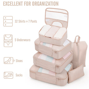 Veken | Packing Cubes | 8 Set | Cream - aborderproducts