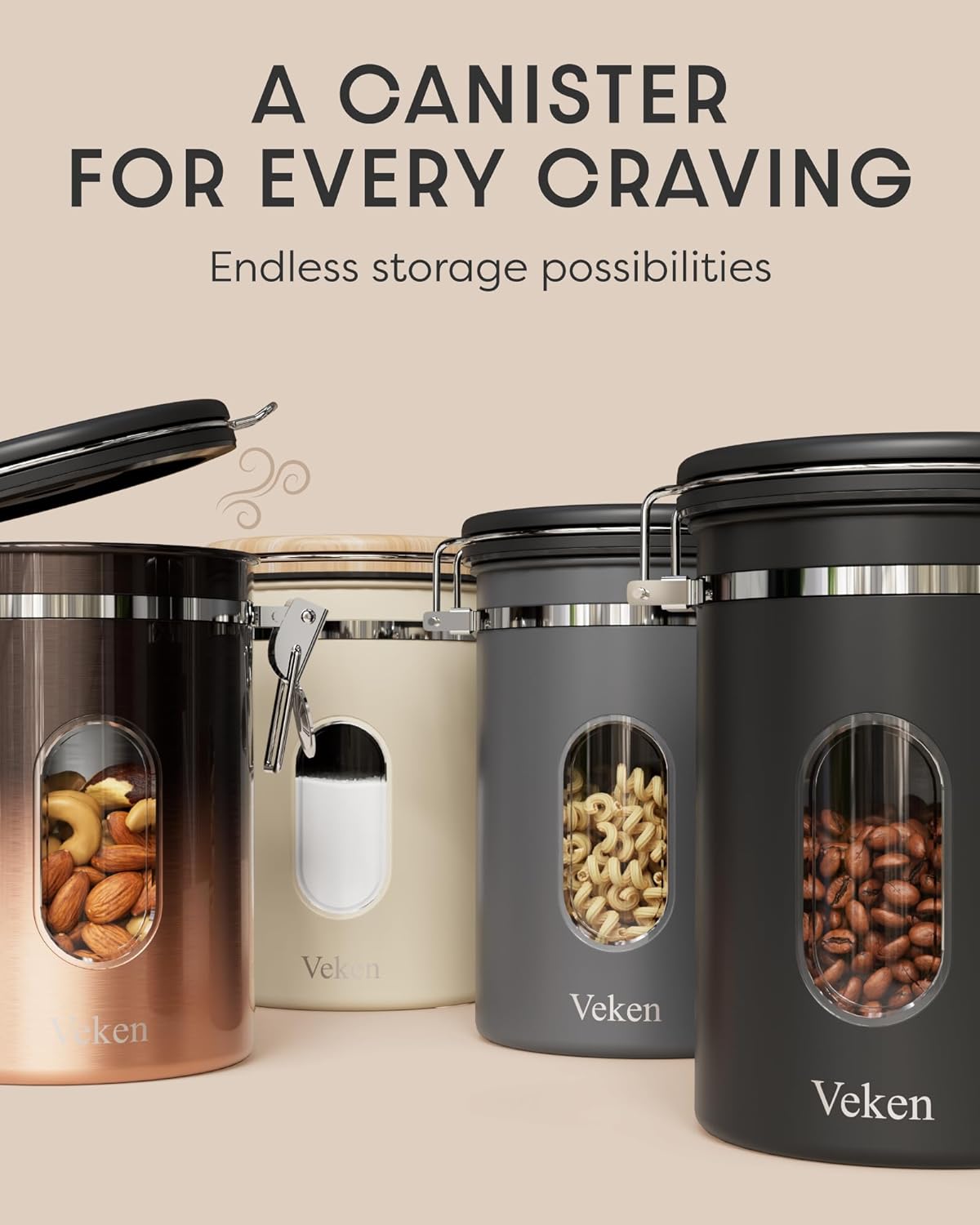 Coffee Canister|22OZ|Copper|Veken - aborderproducts