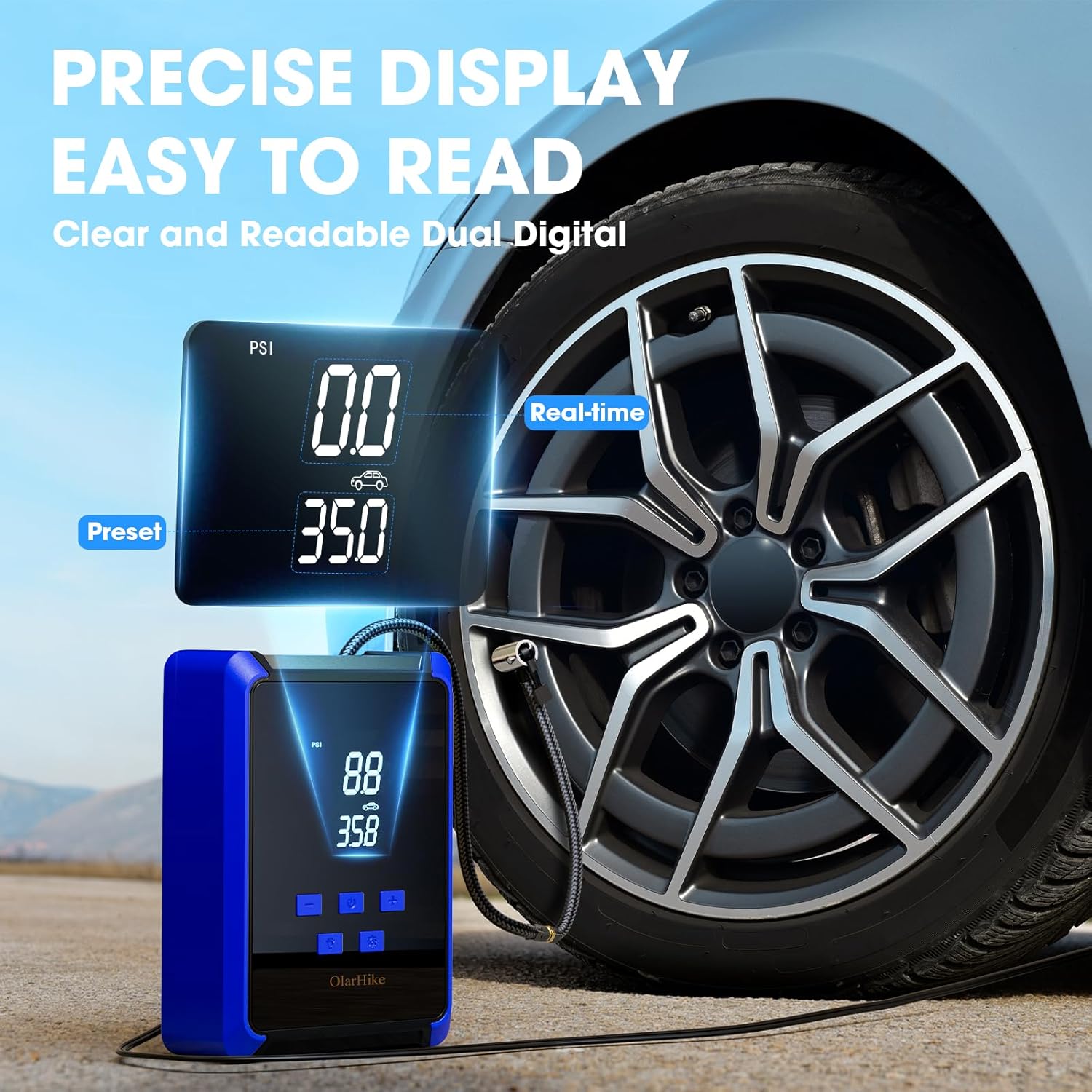 OlarHike | Electric Tire Inflator | Blue