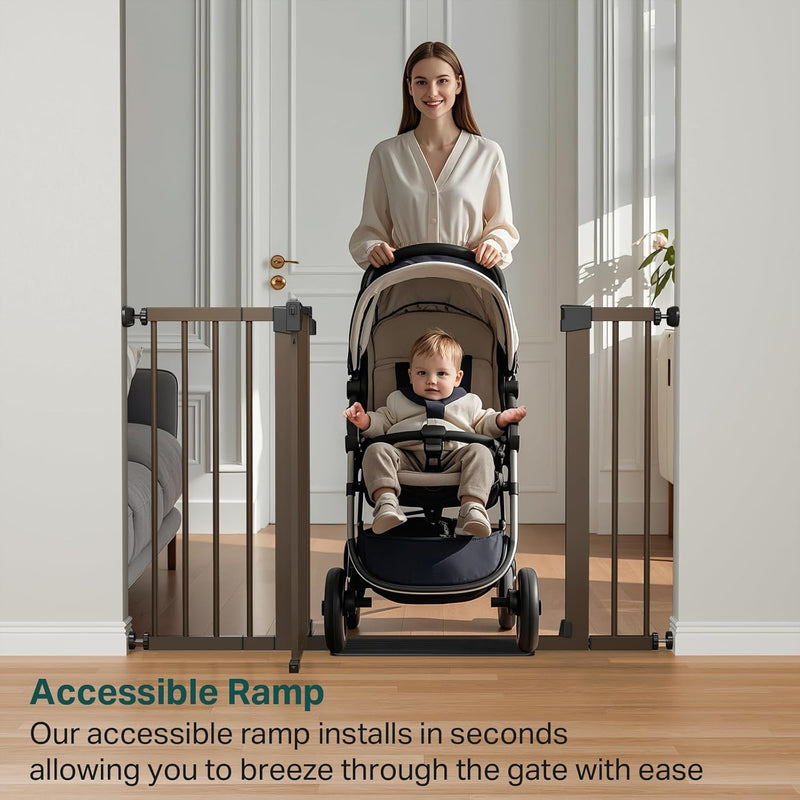 Cumbor | Safety Gate | 29.7-48"W x 30.5"H | Brown-zoom-