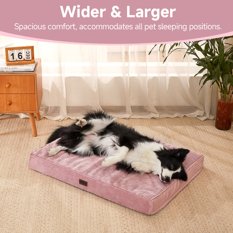 OhGeni | Orthopedic Waterproof & Machine Washable Dog Bed | 36 Inches | Pink-zoom-