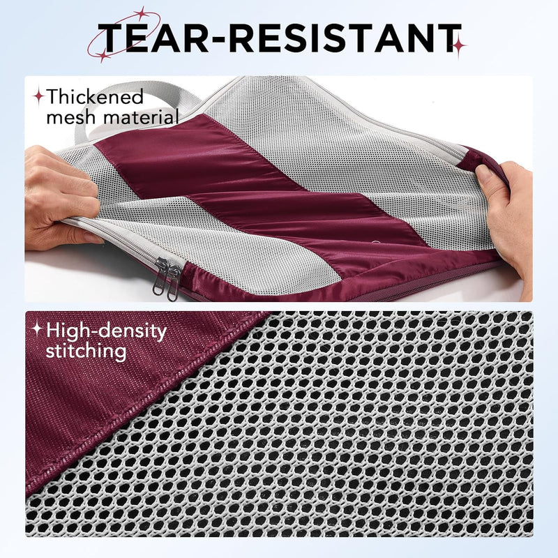 OlarHike | Compression Packing Cubes | 10 Sets | Burgundy-zoom-