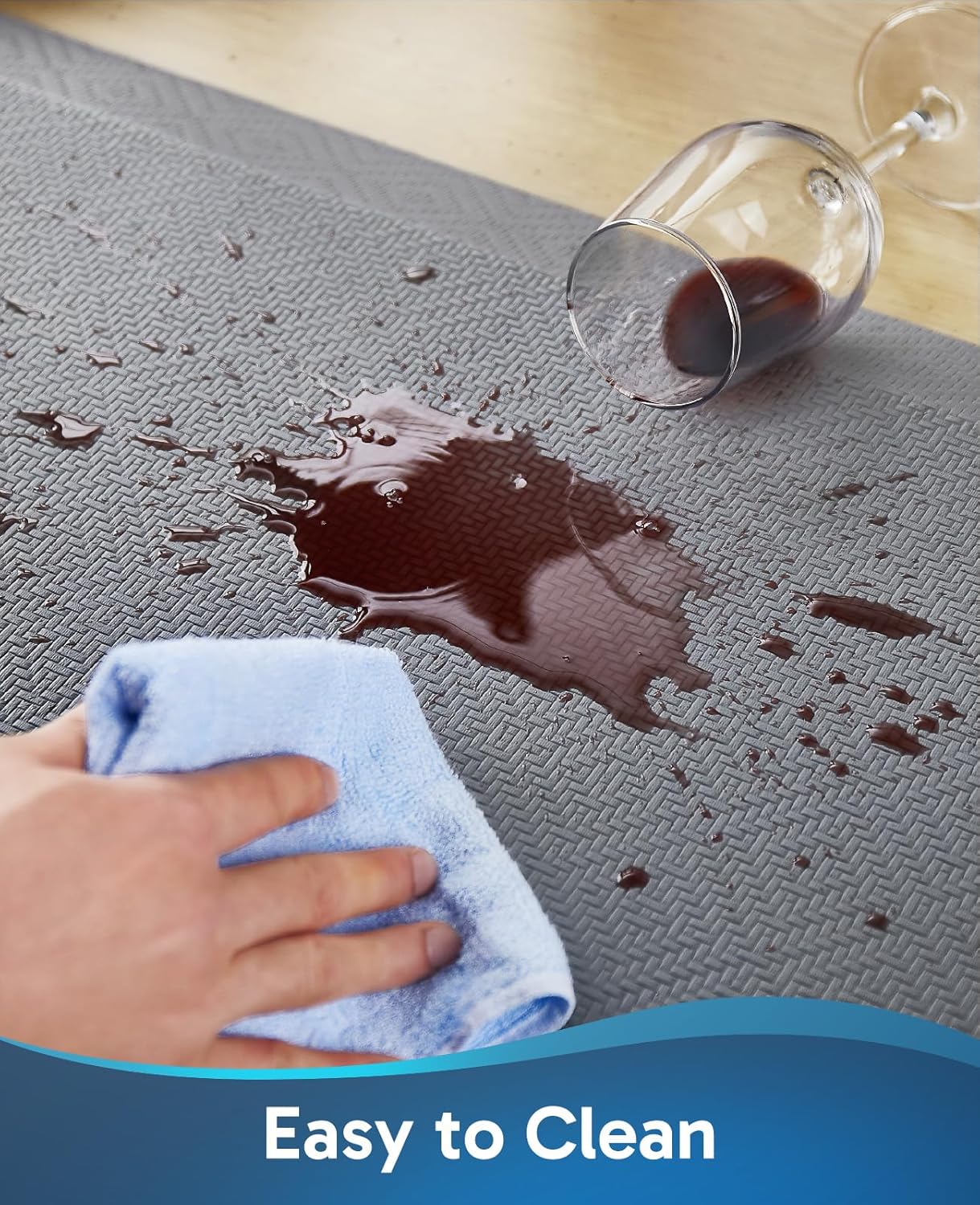 Ophanie | Anti Fatigue Cushioned Mat | 2 Pack | 20"x 32" + 20"x 48"|  Grey - aborderproducts