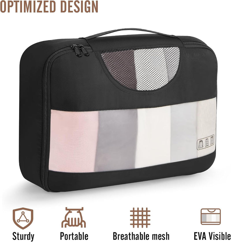 Veken | Packing Cubes | 8 Set | Black-zoom-