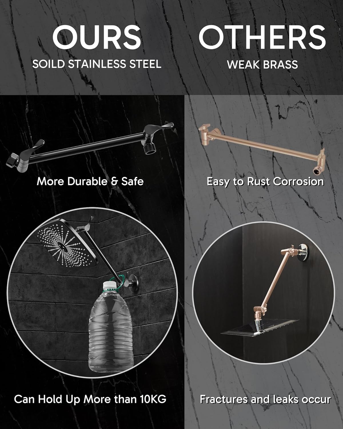 Veken Rain Shower Head,12 Inch Large Rainfall Showerhead-Matte Black - aborderproducts