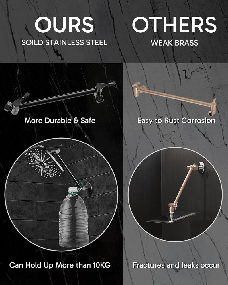 Veken Rain Shower Head,12 Inch Large Rainfall Showerhead-Matte Black-zoom-