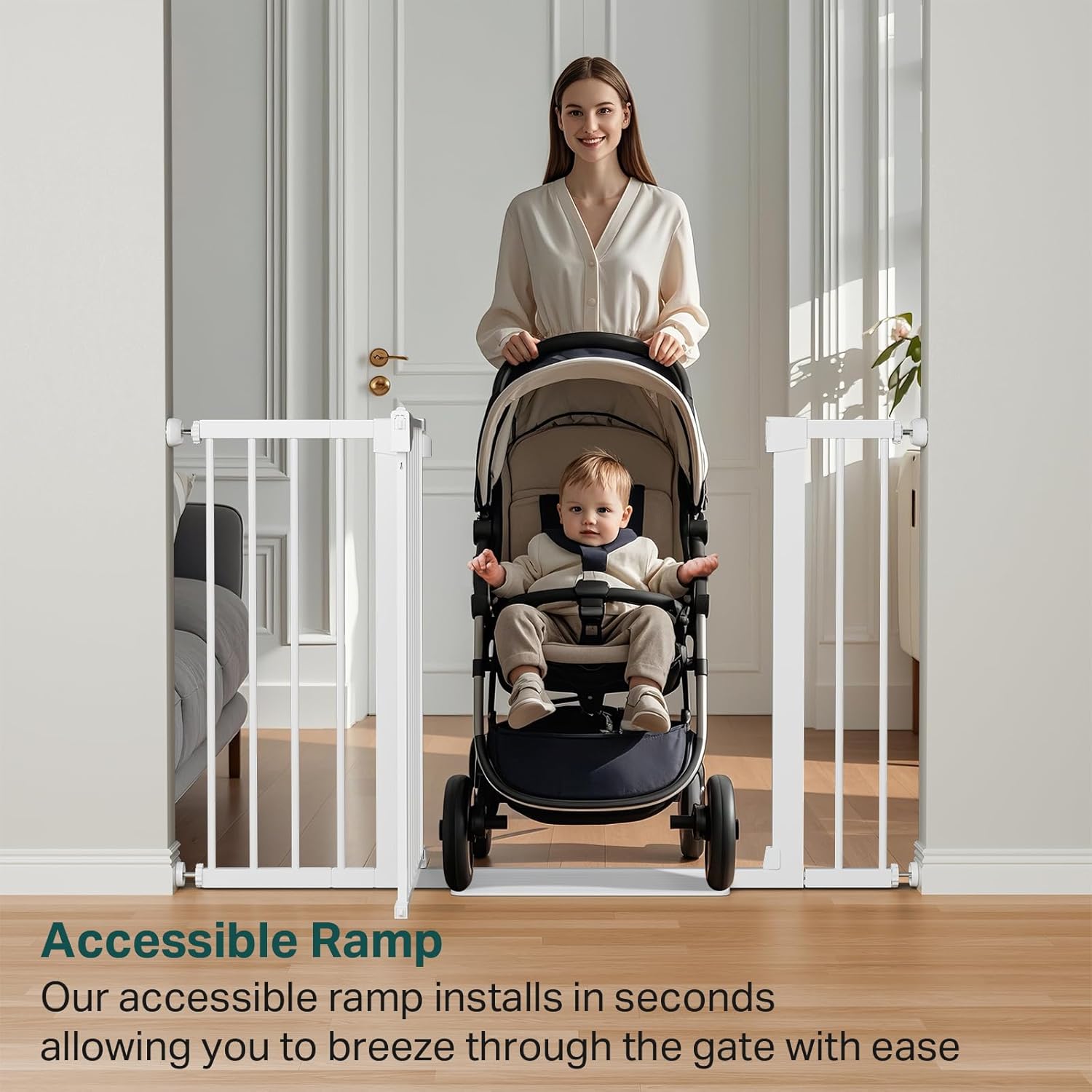 Cumbor | Safety Gate | 29.7-48"W x 30.5"H | White - aborderproducts