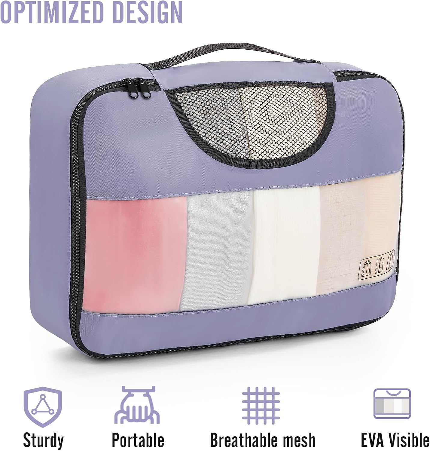 Veken | Packing Cubes | 8 Set | Dusty Purple