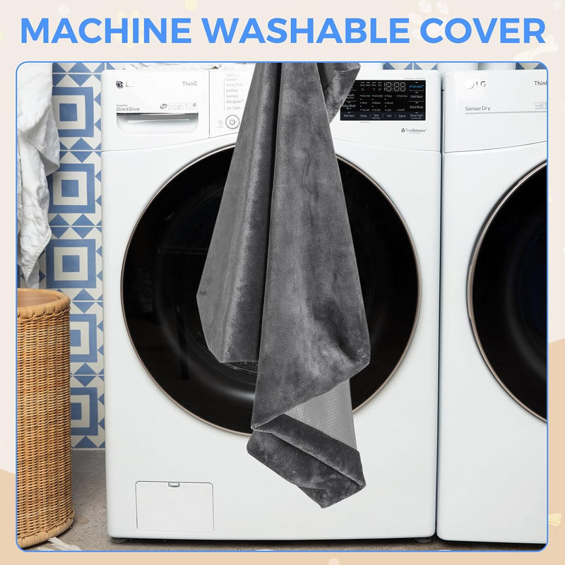 OhGeni | Plush Pet Bed | 41inch | Grey-zoom-