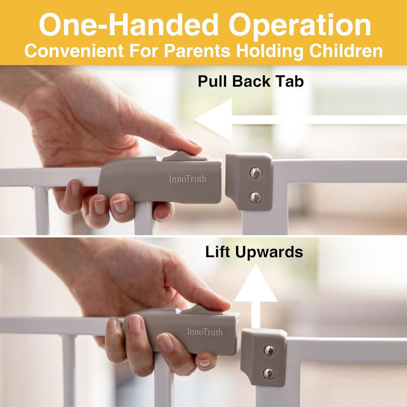 InnoTruth | Baby Gate | 28.9-49" W x 30" H | White-zoom-