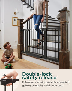 Cumbor 2 Pack| 29.7"-40.6" x 30.5" | Baby Gate for Stairs | Mom's Choice Awards Winner | Black - aborderproducts