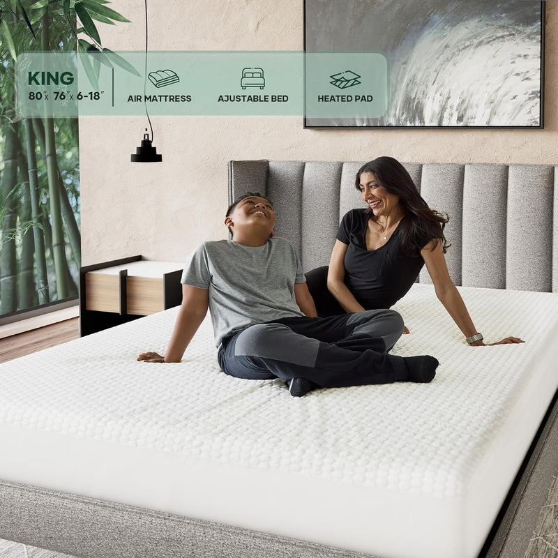 OhGeni | Waterproof Mattress Protector | Cal King Size | White-zoom-