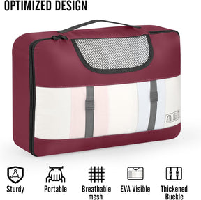 Veken | 10 Set | Packing Cube | Ruby Wine - aborderproducts