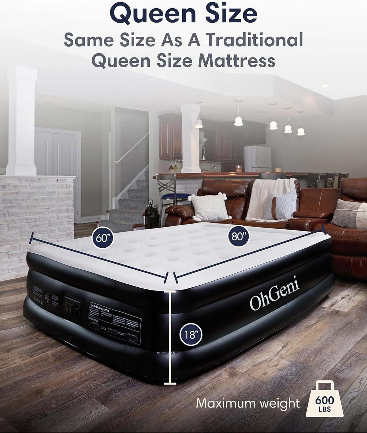 Queen Air Mattress |18" |OhGeni - aborderproducts