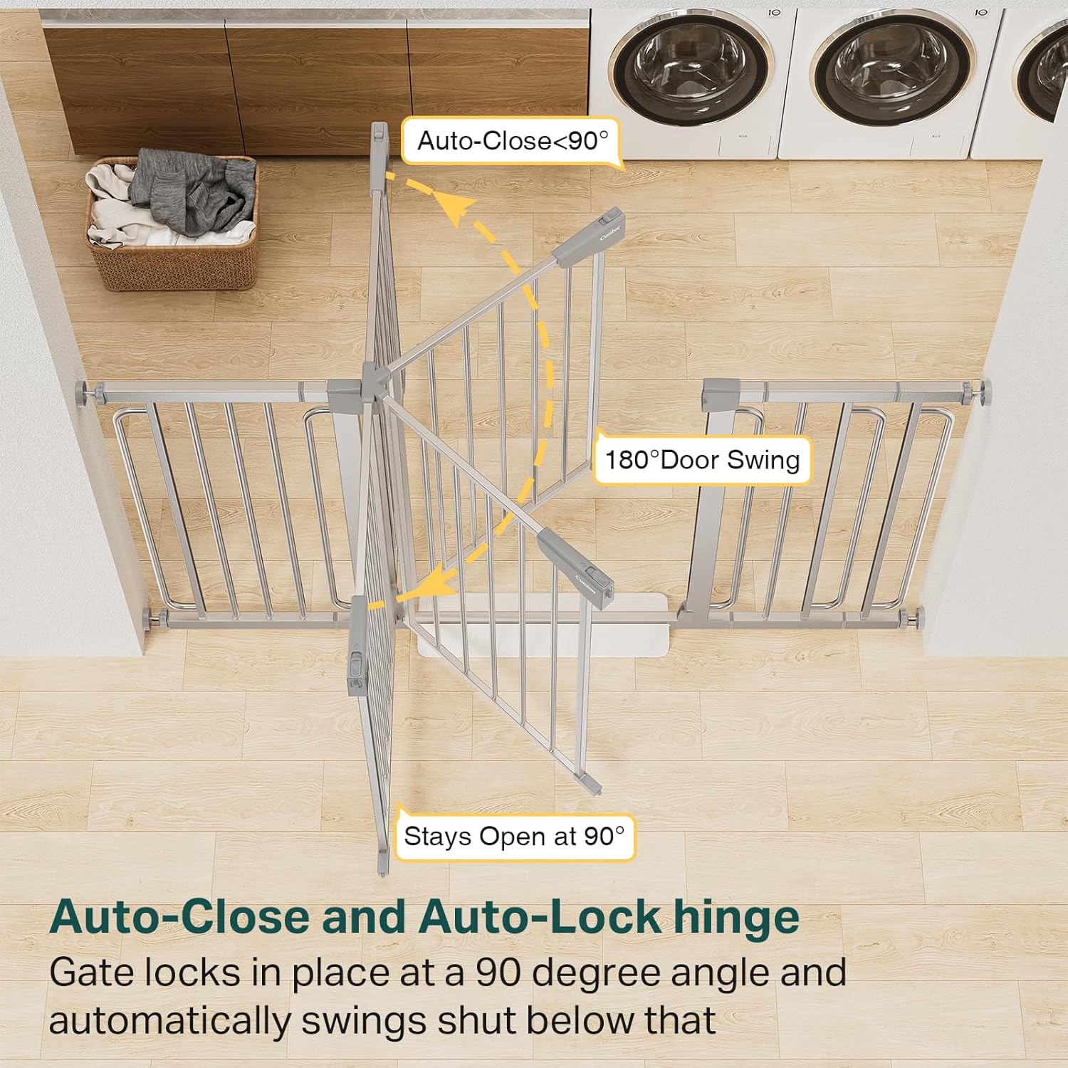 Cumbor | Baby Gate | 29.7-57" | Silver