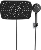 Veken 11.8 Inch Shower Head with Handheld, 2.5GPM High Pressure Showerhead Combo with 5 Handheld Water Spray Modes, Dual Shower Heads, Matte Black
